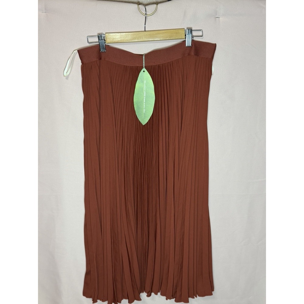 NWT Farm Rio Pleated A Line Maxi Skirt Women L Elastic Waist Boho